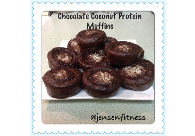Chocolate Coconut Protein Muffins